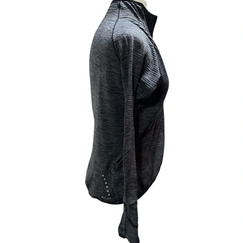 Nike Dri-FIT Element Half Zip Running Top Gray Space Dye Waffle Knit WomenM‎ #61
